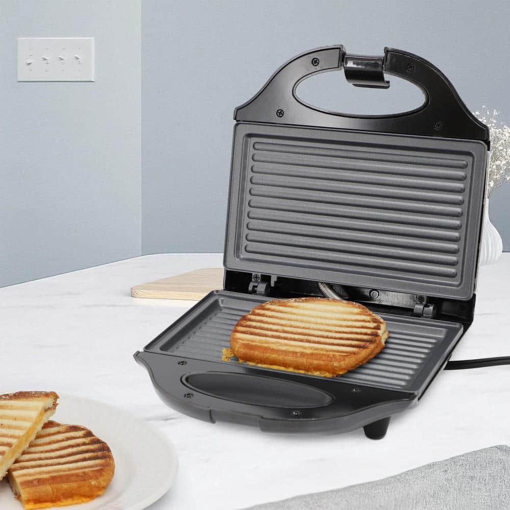 MegaChef MegaChef Electric Compact Aluminum Nonstick Sandwich Maker in Black