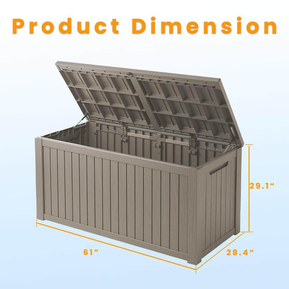 Emperic Design Emperic Design 61'' W 180 Gallons Water Resistant Resin Lockable Deck Box