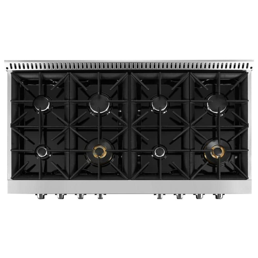 Ancona Ancona 48" Black Gas 8 Burner Cooktop AN-2162
