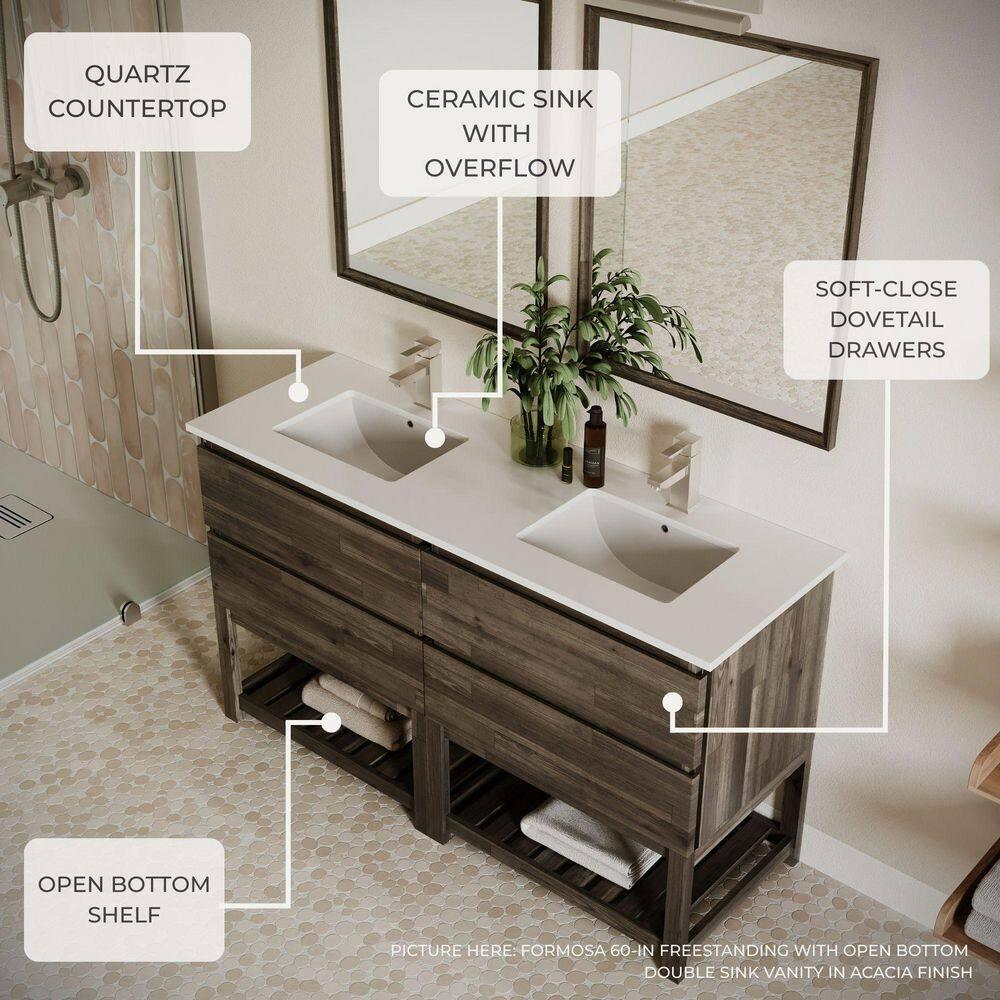 Fresca Formosa 35" Free-Standing Open Bottom Single Bathroom Vanity Base Only