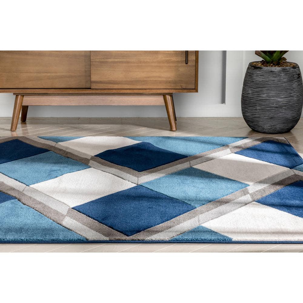 Well Woven Good Vibes Nora Modern Geometric Blue 3'11" x 5'3" Area Rug