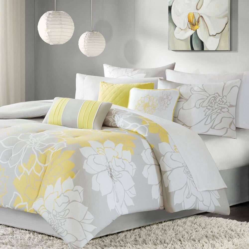 Madison Park Lola 7 Piece Floral Cotton Comforter Set