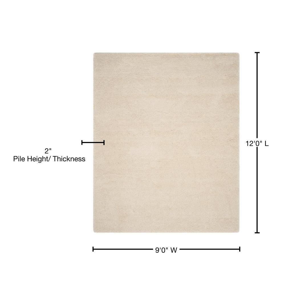 Santa Monica Shag SGN725 Power Loomed Indoor Area Rug - Ivory - 9'x12' - Safavieh