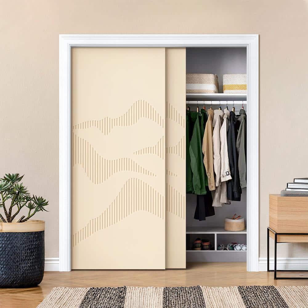 Calhome Hollow Paneled Painted Sliding Closet Doors