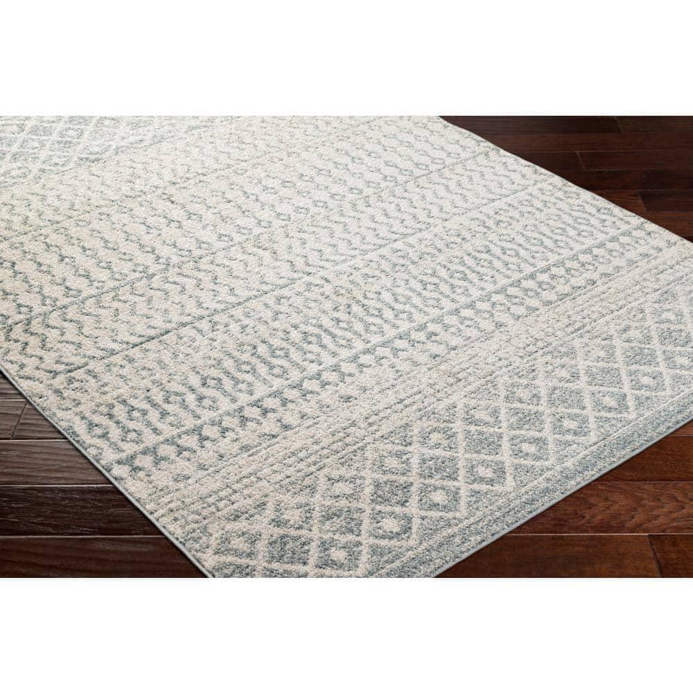 Livabliss Chester Boho Moroccan Area Rug, 2' x 2'11", Light Blue, (2' x 3')