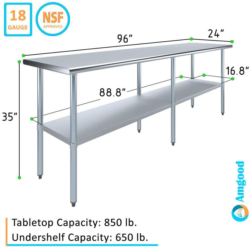Amgood Stainless Steel Top Workbench