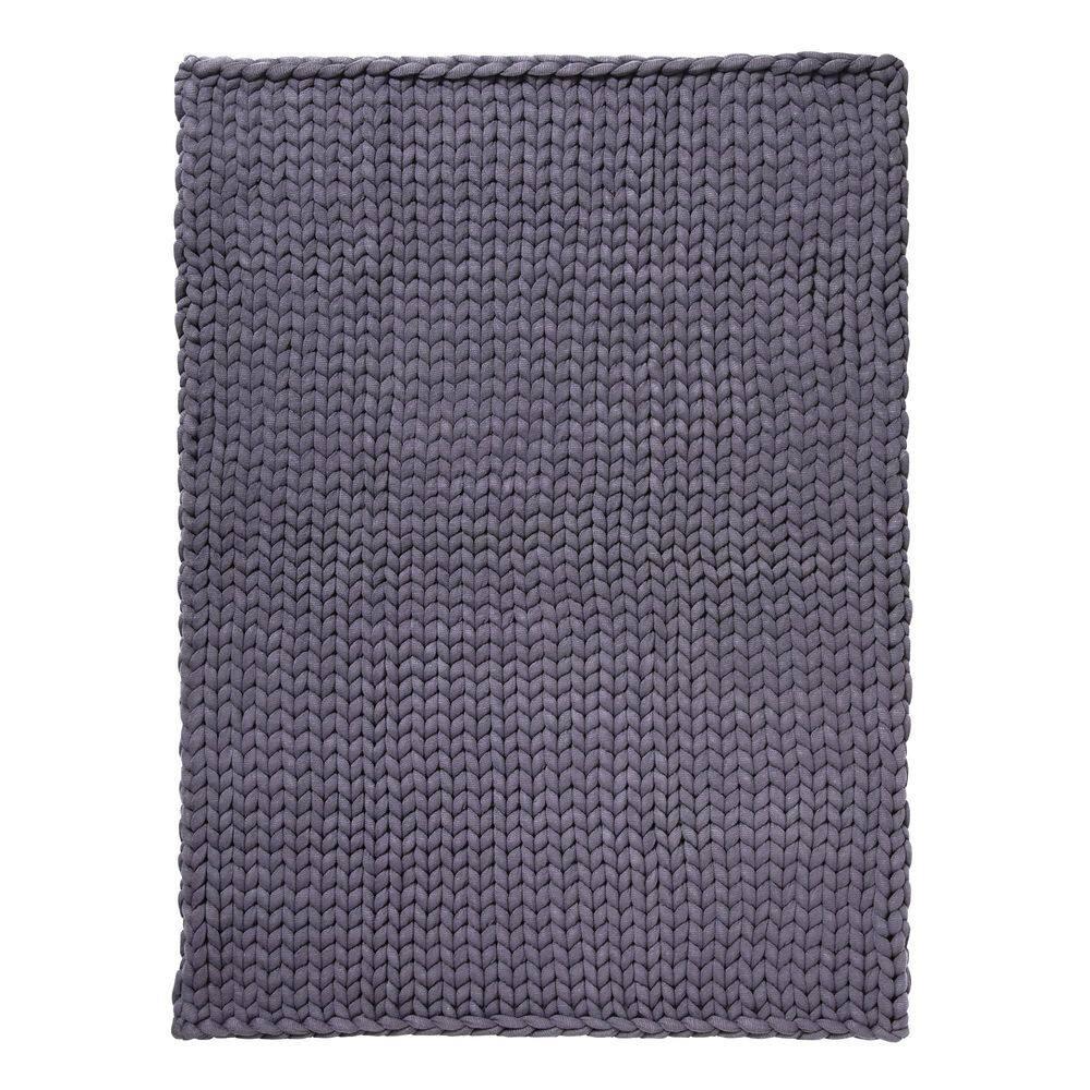 Donna Sharp Chunky Knit Indigo Contemporary Decorative Throw Blanket with Over-Sized Loop Pattern