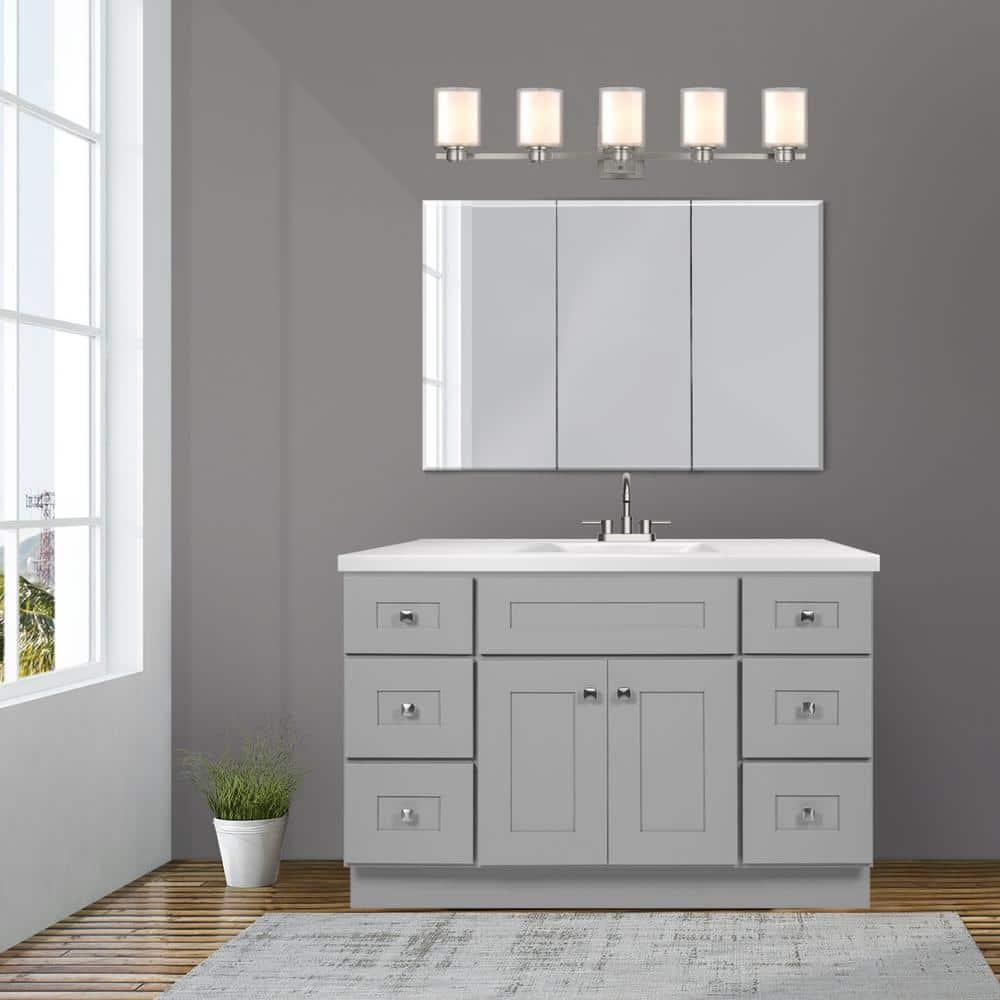 Design House Brookings 48 Inch Bathroom Vanity, Ready to Assemble, Solid Wood, Sherwin Williams – Design House, 599001-