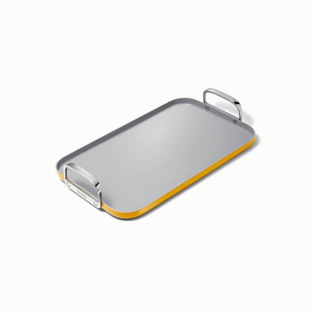 Caraway Home 11.73" Nonstick Square Double Burner Crepe Pan Marigold: Caraway Cookware, Griddle, Hand Wash, 1 Year Warranty