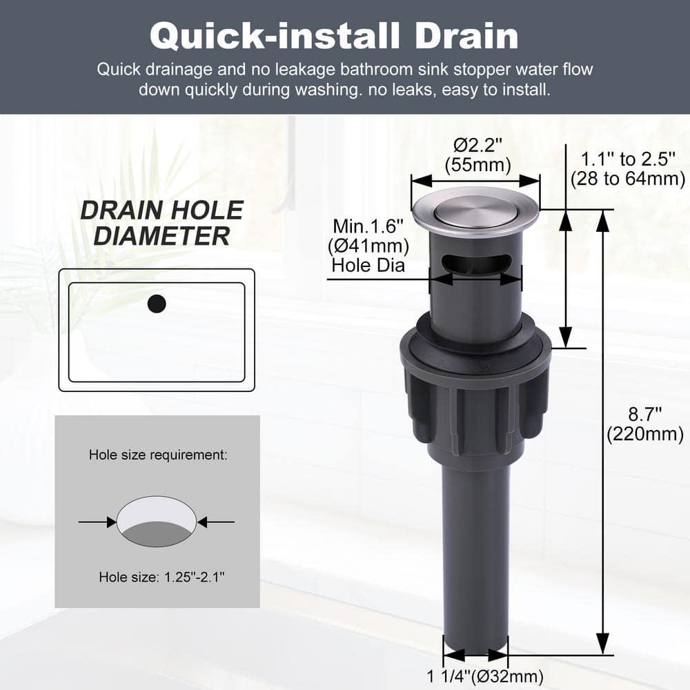 4 Inch Bathroom Faucets 2 or 3 Hole, 2 Handle Bathroom Sink Faucet, 360° Swivel Spout Lavatory Vanity Sink Faucet with Water Supply Lines & Pop Up Drain