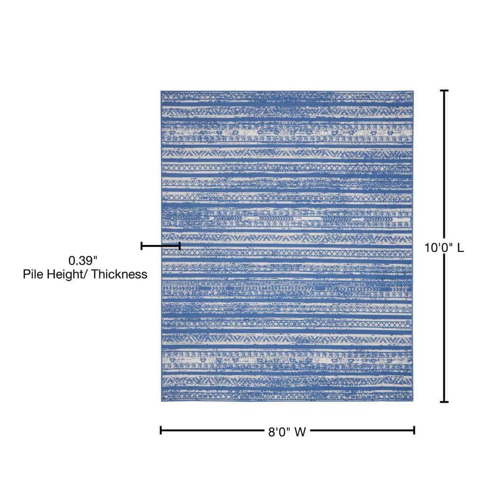 Pleasanton Abstract Blue/Ivory Area Rug