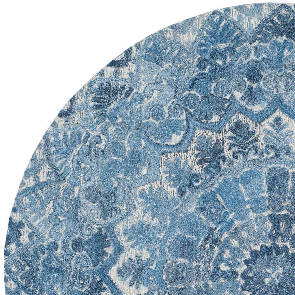 Marquee MRQ110 Hand Tufted Indoor Area Rug - Blue/Ivory - 6' Round - Safavieh