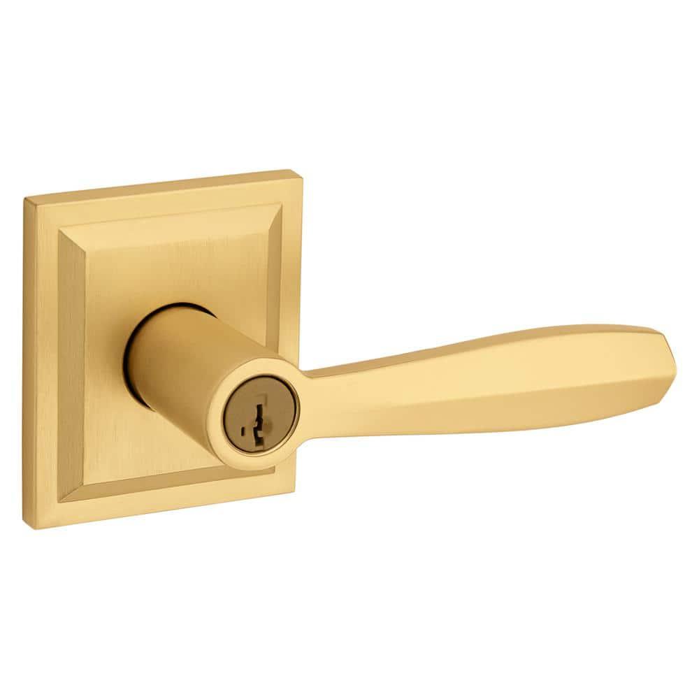 Baldwin 354Tol-Slb-Smt Torrey Pines Keyed Entry Single Cylinder Door Lever Set - Brass