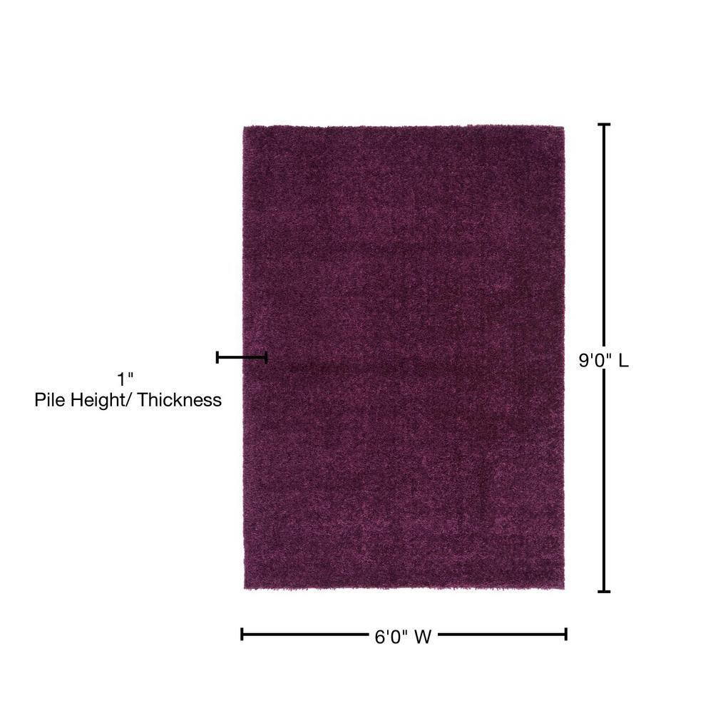 August Shag 900 AUG900 Power Loomed Indoor Area Rug - Purple - 6'x9' - Safavieh