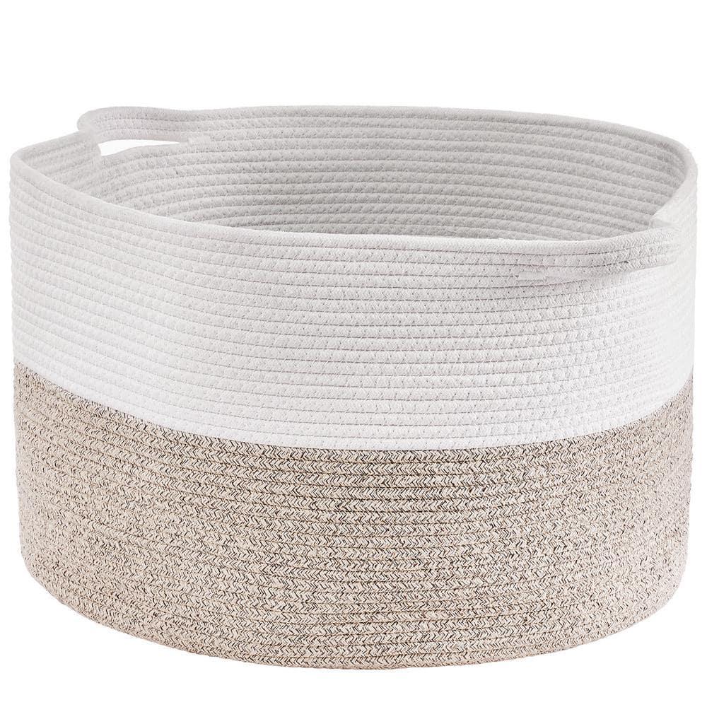 VEVOR Cotton Rope Storage Basket 67L Woven Blanket Basket 20 x 20 x 13 in