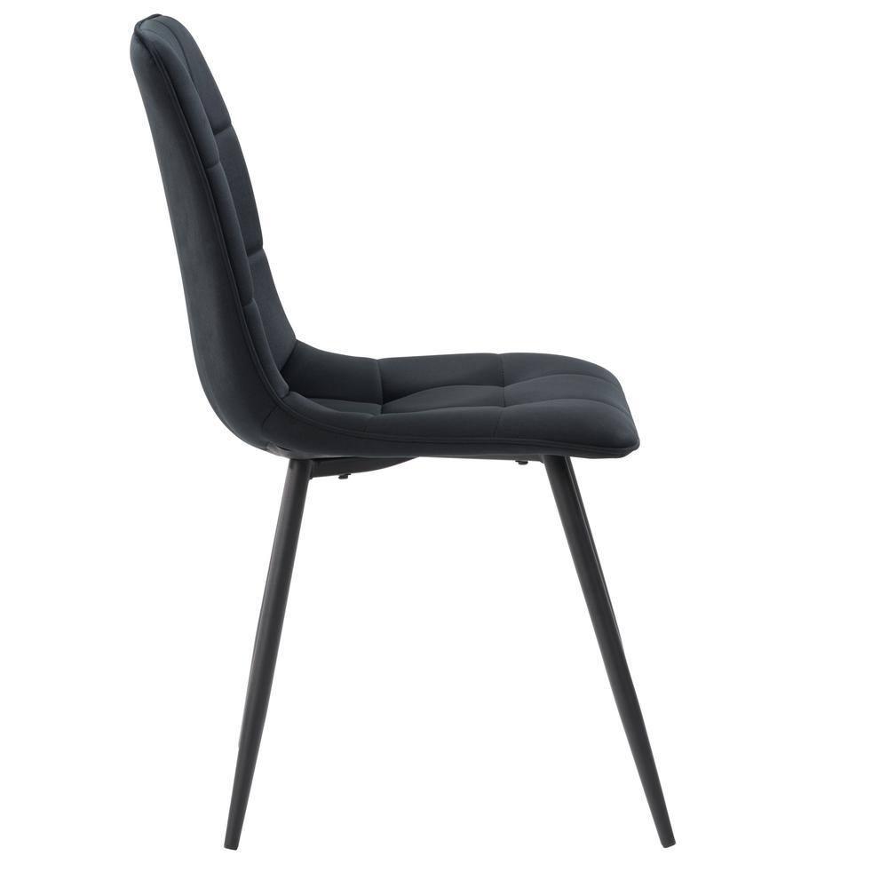 CorLiving Nash Modern Black Velvet Upholstered Dining Chair Set of 2 - Dining Room Chairs, Kitchen Chairs, Side Chairs for Dining Table - Stylish Chair Set for Kitchen & Dining Room