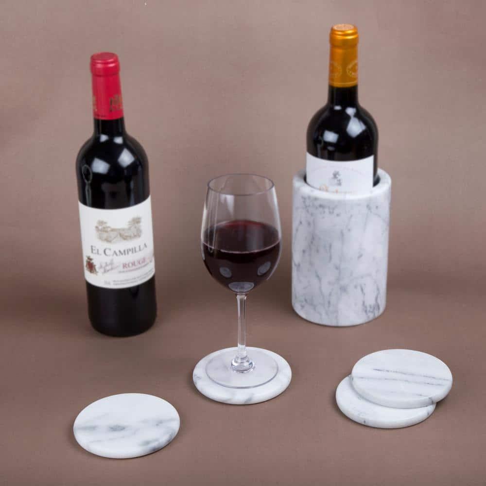 Mercer41 Raniyha Marble Round Coaster 4-Pack