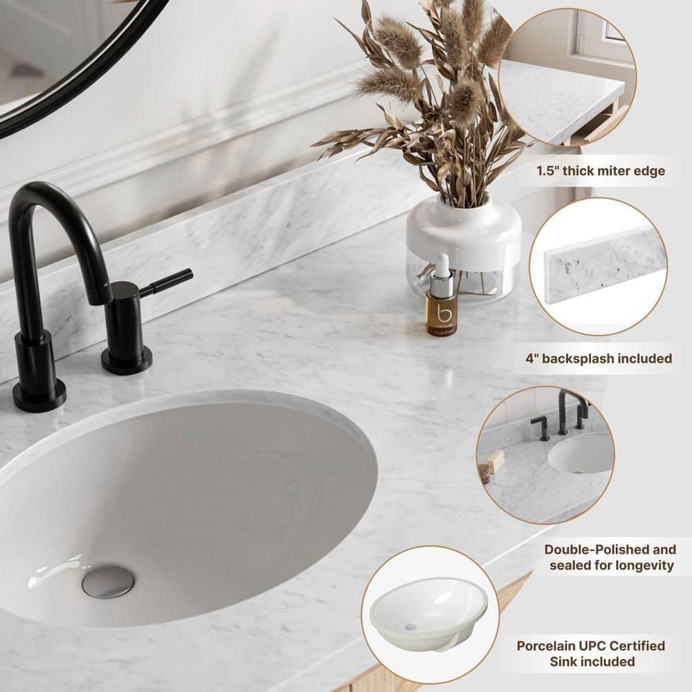 Ariel H036slcqrvo Bristol 36" Free Standing Single Basin Vanity Set - White