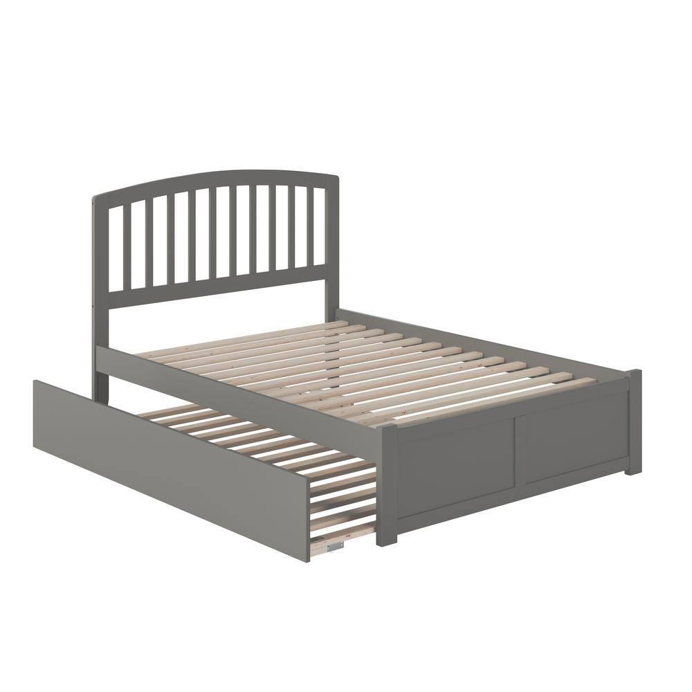 Cama Richmond con Plataforma Completa, Pie de Panel Plano y Cama Nido Urbana de Tamaño Completo en Gris