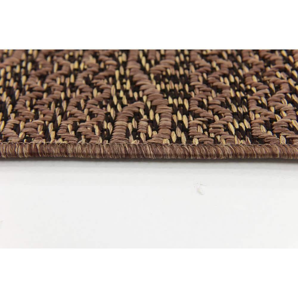 Unique Loom 8' 0 x 11' 4 Brown Outdoor Modern Links Area Rug