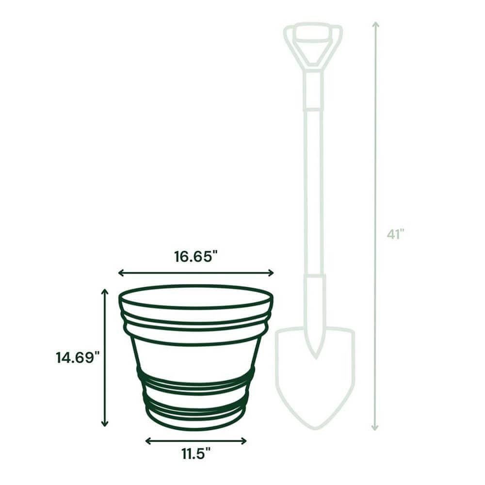 Bloem Rolled Rim Recycled Plastic Indoor/Outdoor Round Pot Planter