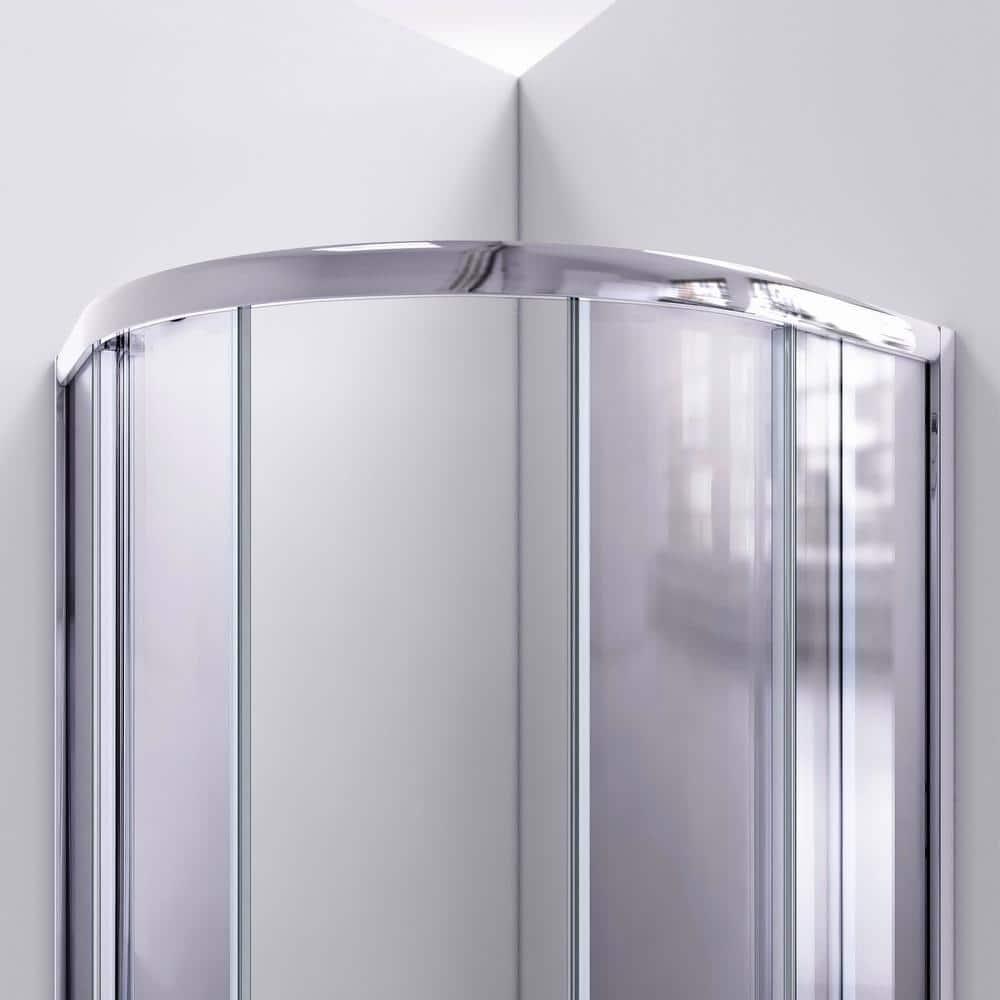 38'' W x 38'' D x 78'' H Semi-Frameless Round Shower Enclosure