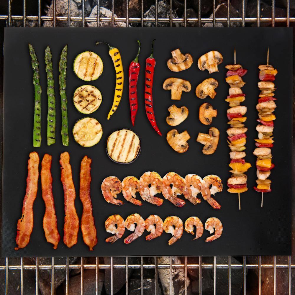 Classic Cuisine BBQ Grill Mats Set -Double-Sided, Reusable, and Nonstick Mats (Set of 2)
