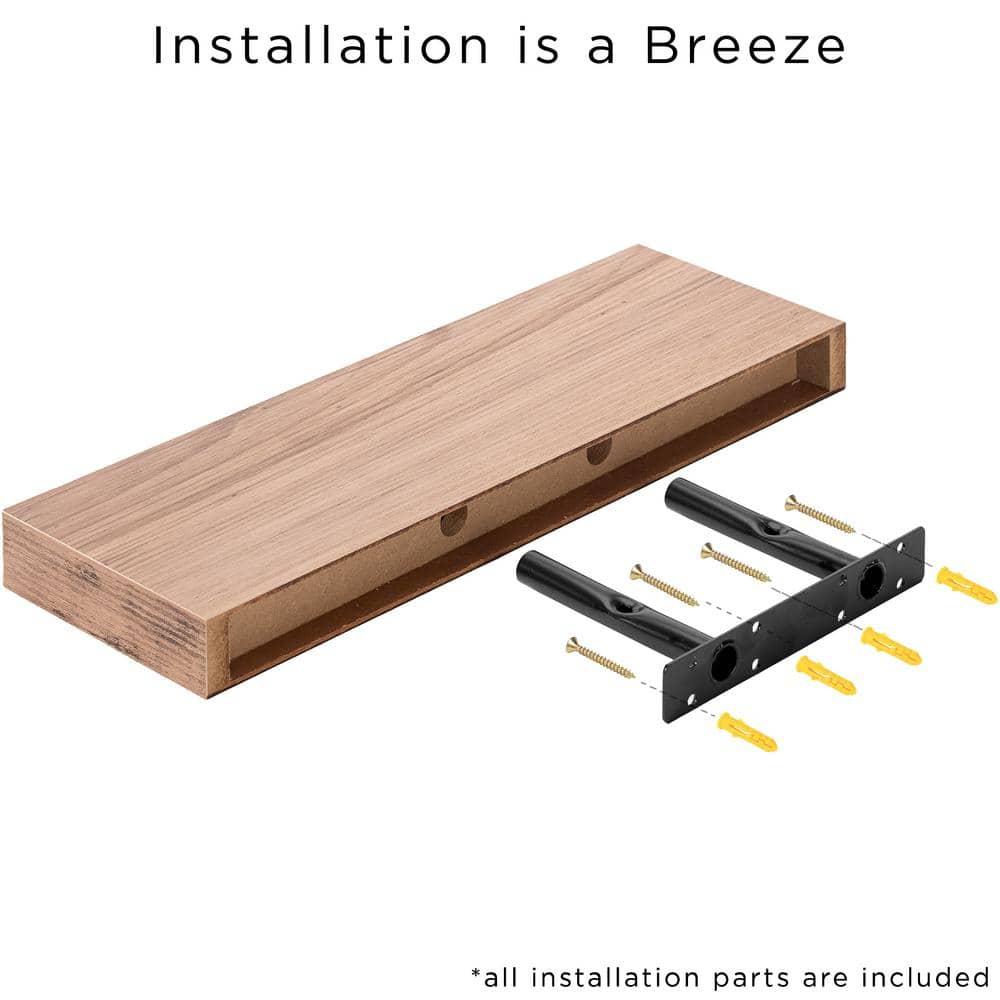 3 Pack 16 Inch Sorbus Rustic Floating Shelves - for Bedroom, Kitchen, Living Room, Office - Floating Shelf for Trophies, Books, Frames, etc