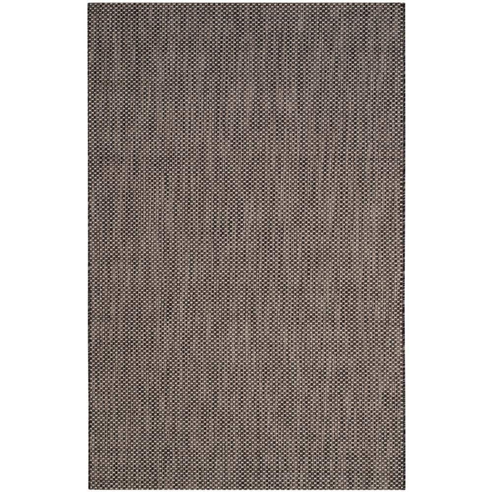 Courtyard CY8521 Power Loomed Indoor/Outdoor Area Rug - Black/Beige - 4'x5'7" - Safavieh.