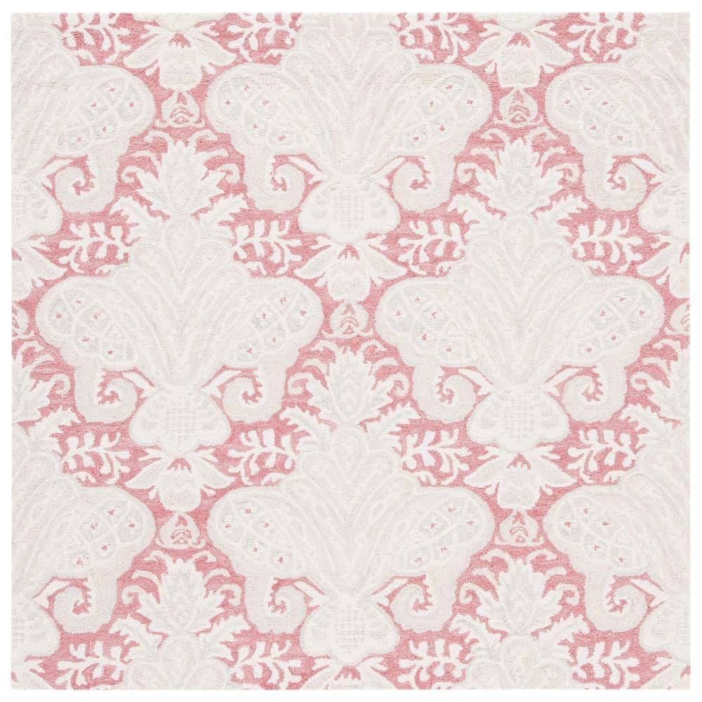 Micro-Loop MLP539 Hand Tufted Indoor Area Rug - Pink/Beige - 5'x5' - Safavieh
