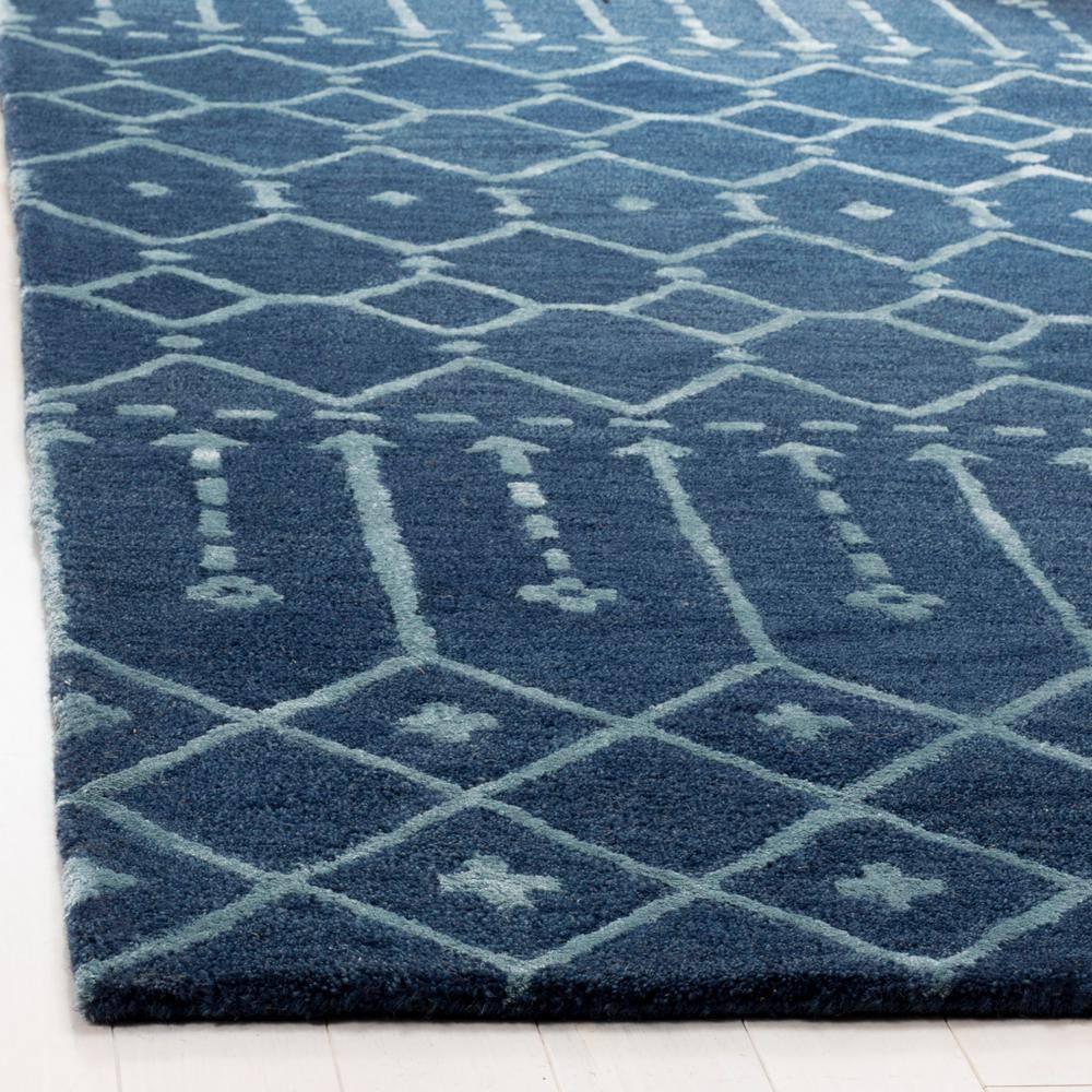 Himalaya HIM903 Handmade Area Rug - 8'x8' - Navy/Silver - Safavieh
