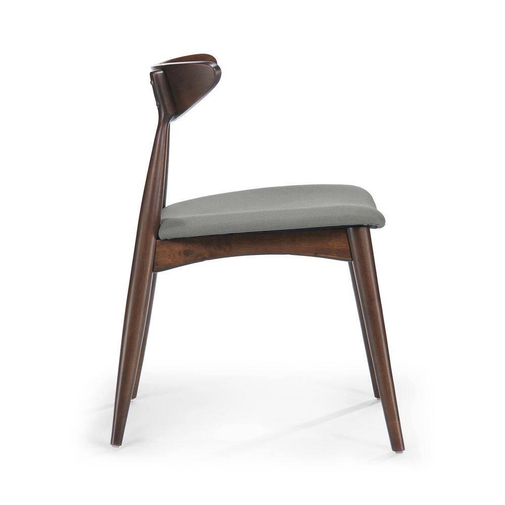 Set of 2 Barron Dining Chair Light Gray - Christopher Knight Home: Mid-Century, Upholstered, Rubberwood