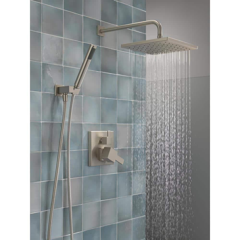 Modern Raincan Square Shower System, Rain Shower Head with Handheld Spray, Shower Faucet Set