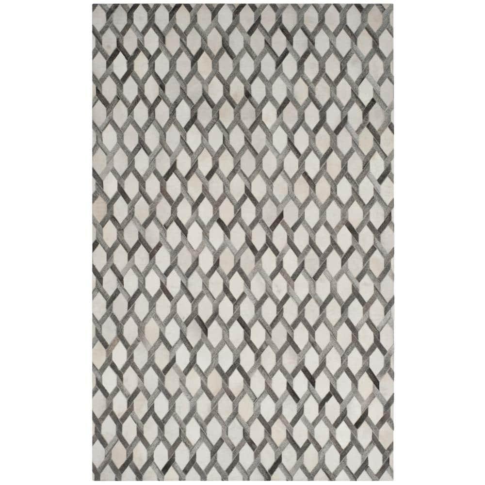 Studio Leather STL666 Hand Woven Indoor Area Rug - Ivory/Grey - 5'x8' - Safavieh