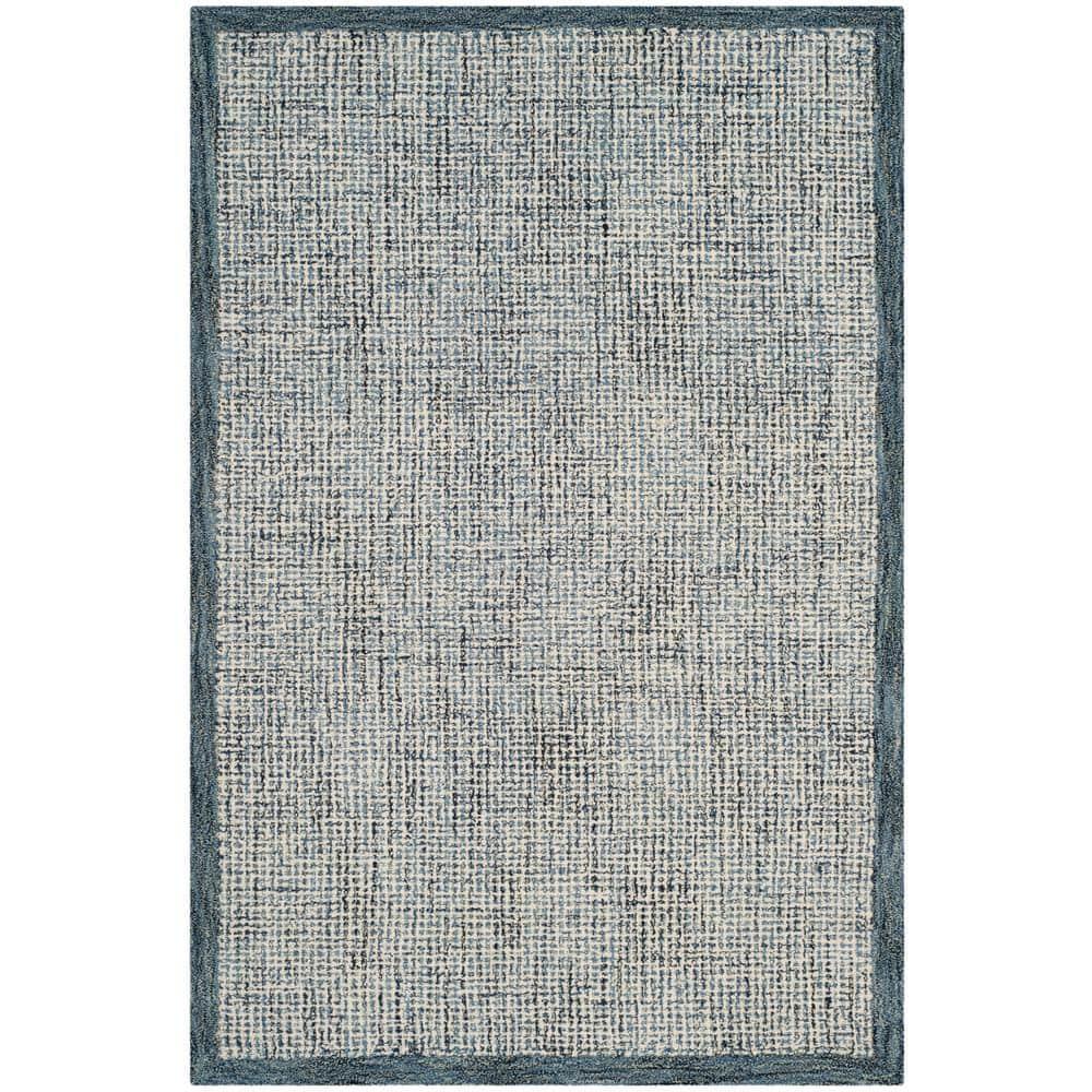 Abstract ABT220 Handmade Indoor Area Rug - Navy/Ivory - 4'x6' - Safavieh