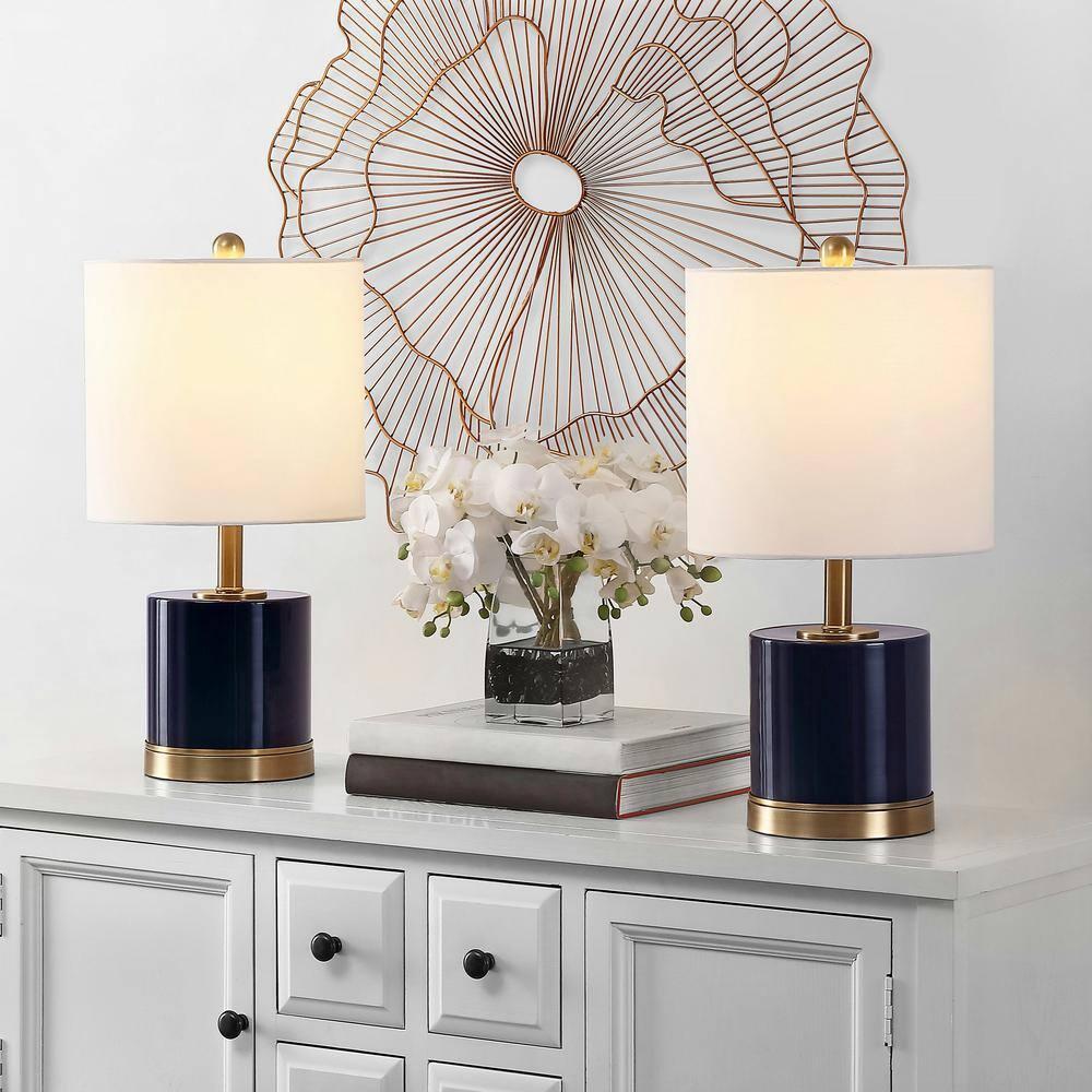 Jayce Table Lamp (Set of 2) - 20.5 Inch Height - TBL4309 - Navy Blue - Safavieh