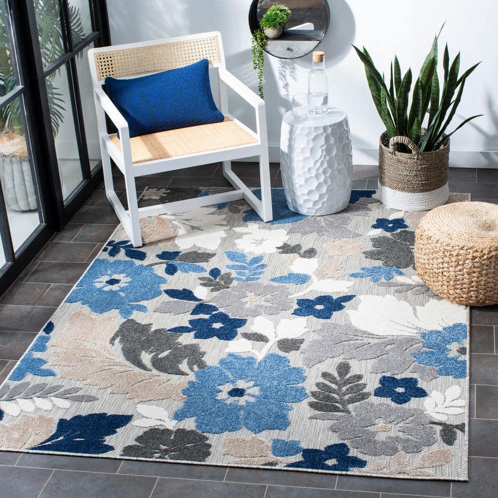 Cabana CBN308 Loomed Indoor Area Rug - Grey/Blue - 5'3"x7'6" - Safavieh