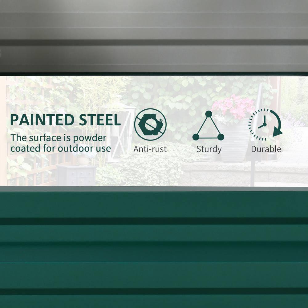 Galvanized Raised Garden Bed, 4' x 2' x 1' Metal Planter Box, for Growing Vegetables, Flowers, Herbs, Succulents, Green