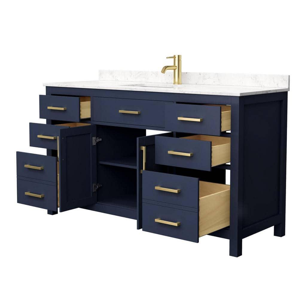 Beckett 60" Freestanding Single Bathroom Vanity with Cultured Marble Top