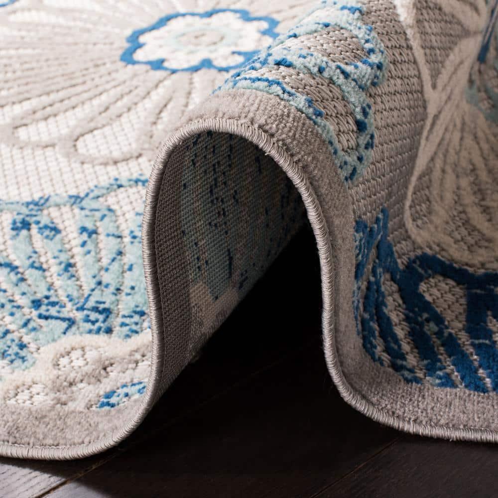 Cabana CBN801 Power Loomed Indoor/Outdoor Area Rug - Grey/Blue - 8'9"x11'9" - Safavieh
