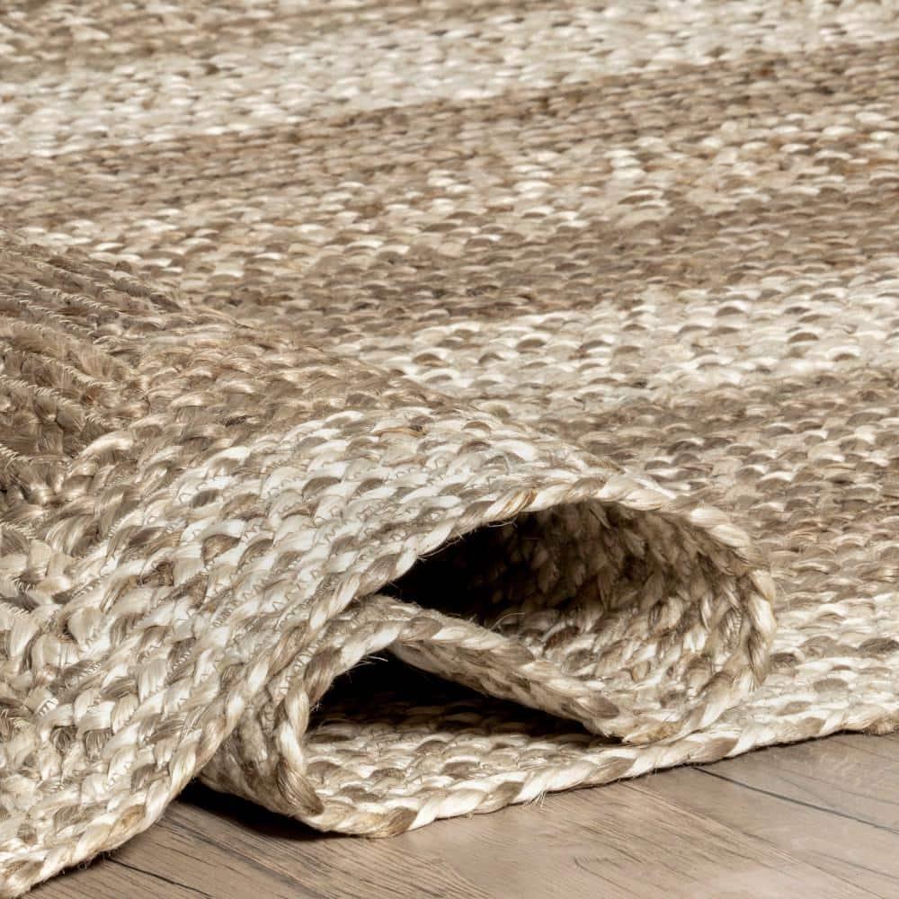 Nuloom Charlene Braided Border Jute Indoor Area Rug 8x10 in Natural