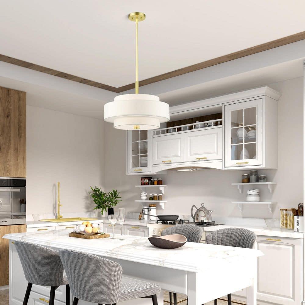 Livex Lighting Meridian 4 - Light Chandelier in  Satin Brass