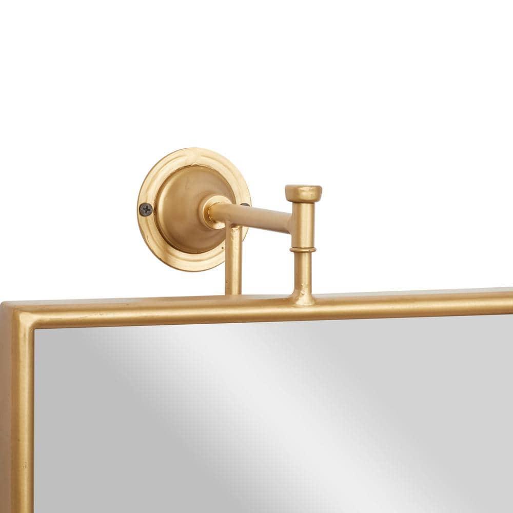 DecMode 14" x 28" Gold Dimensional Wall Mirror