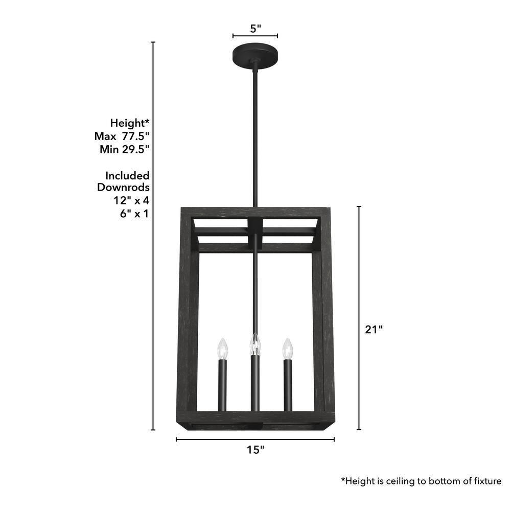 Hunter Fan Squire Manor 4 - Light Lantern Rectangle Chandelier