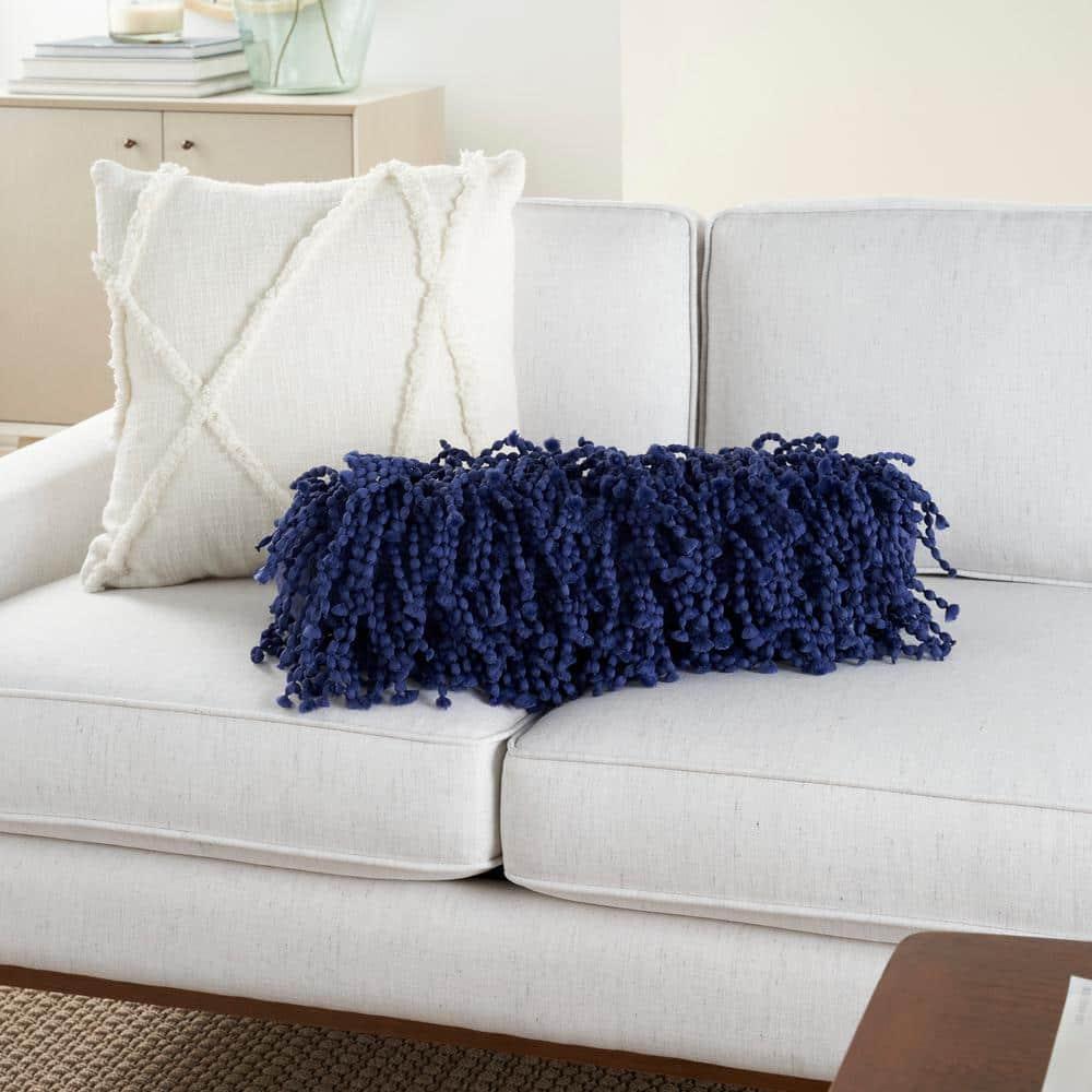 Mina Victory DC059-005020 Fringed Cotton Blend Reversible Throw Pillow