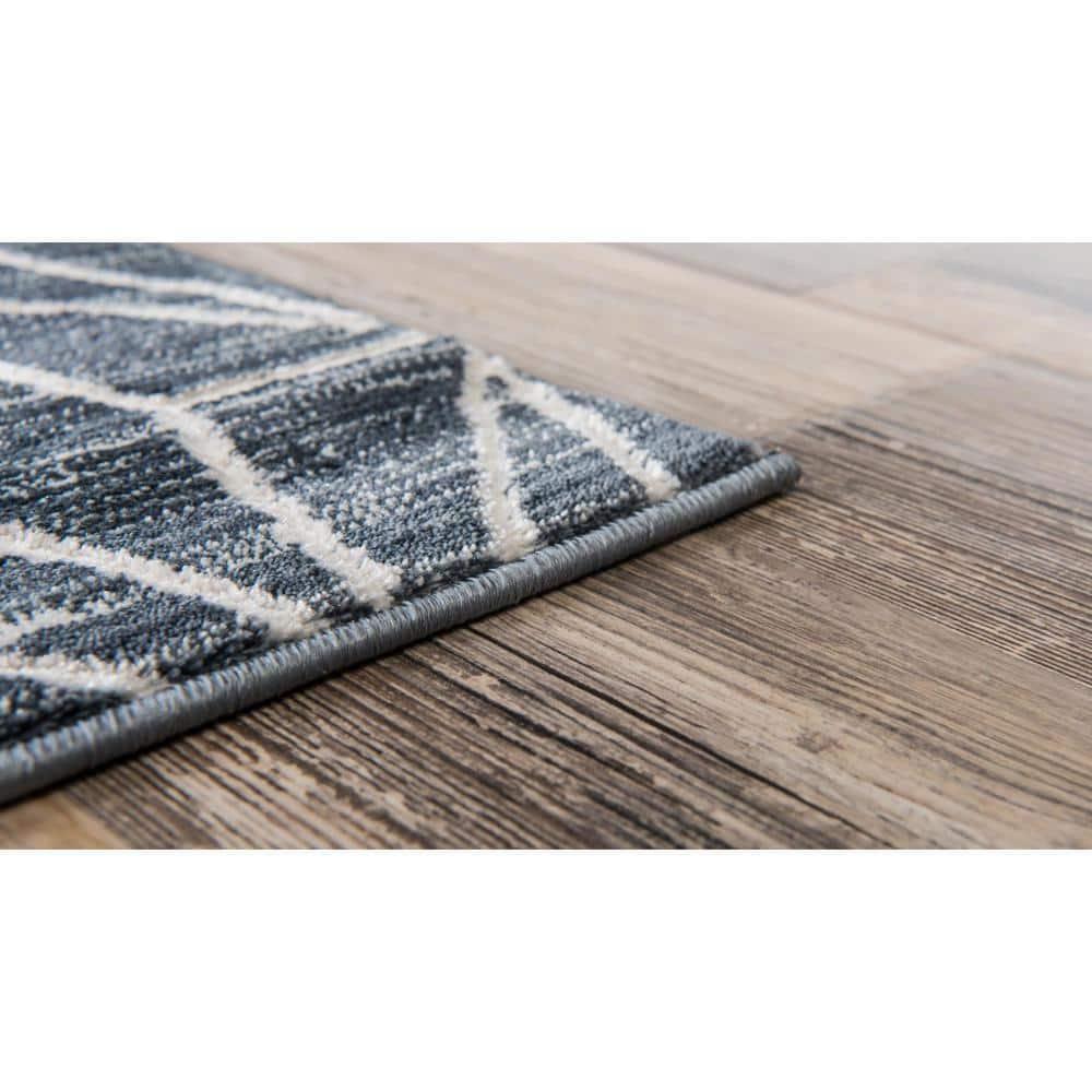 Jill Zarin Uptown Collection Area Rug - Fifth Avenue (8'  x 10' Rectangle Navy Blue/Ivory)