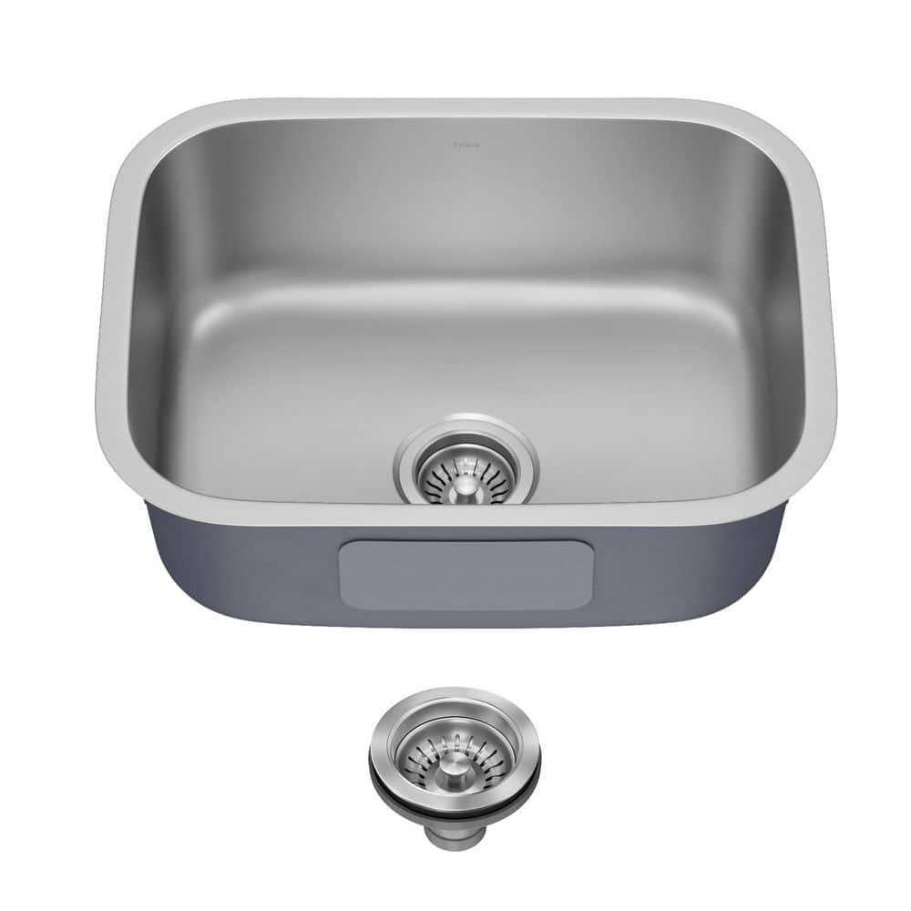 KRAUS Premier 16 Gauge Undermount Single Bowl Stainless Steel Kitchen Sink