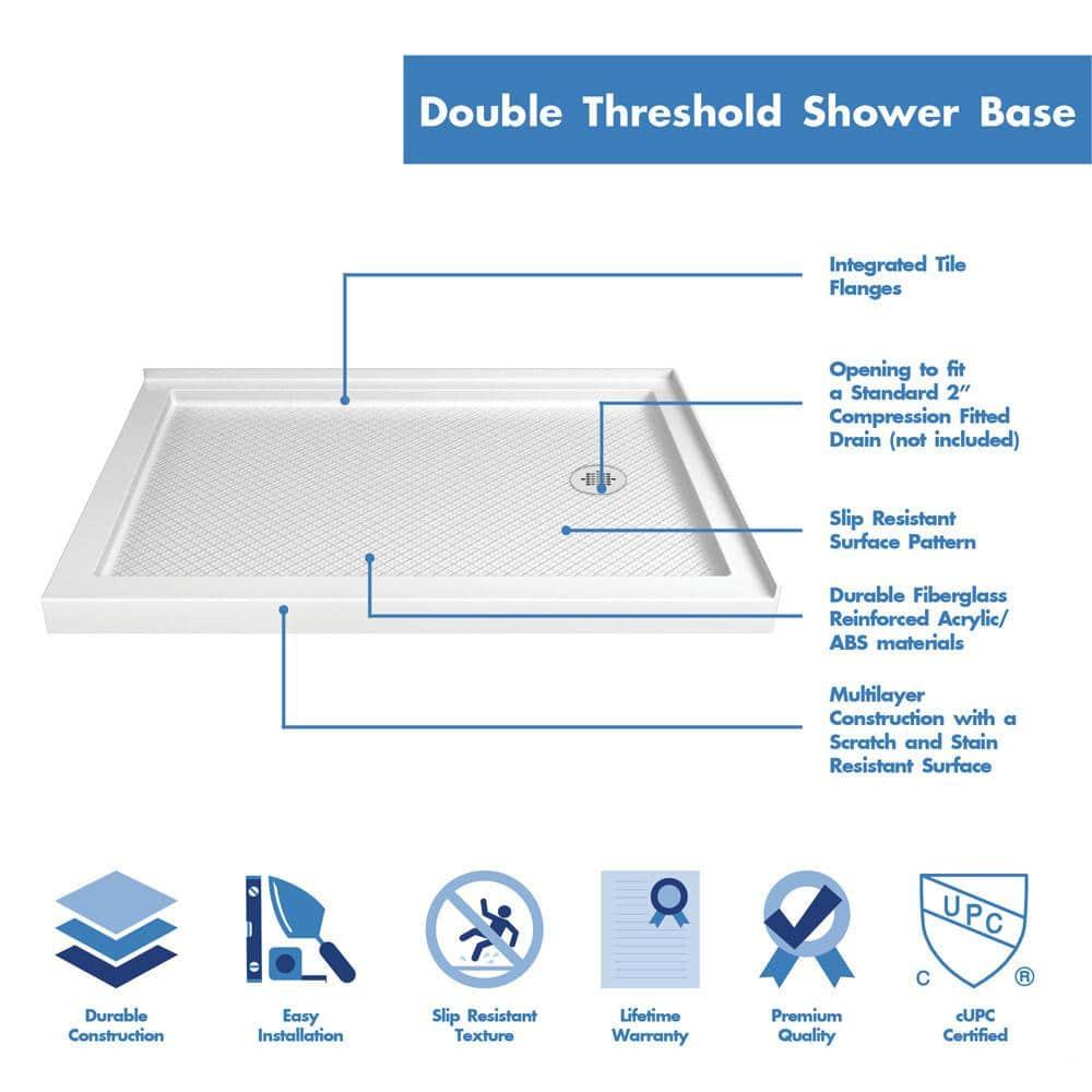 SlimLine 48" x 34" Double Threshold Shower Base