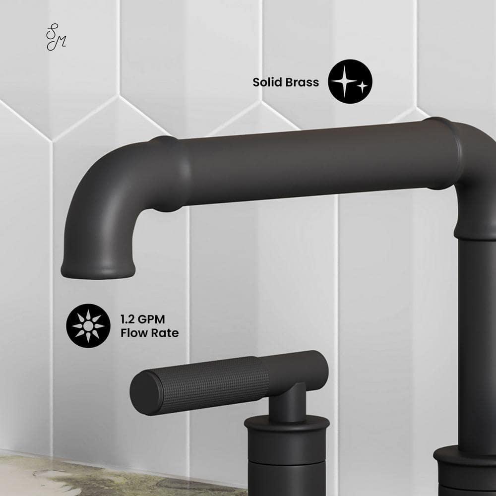 Avallon 8 in. Widespread, Sleek Handle, Bathroom Faucet