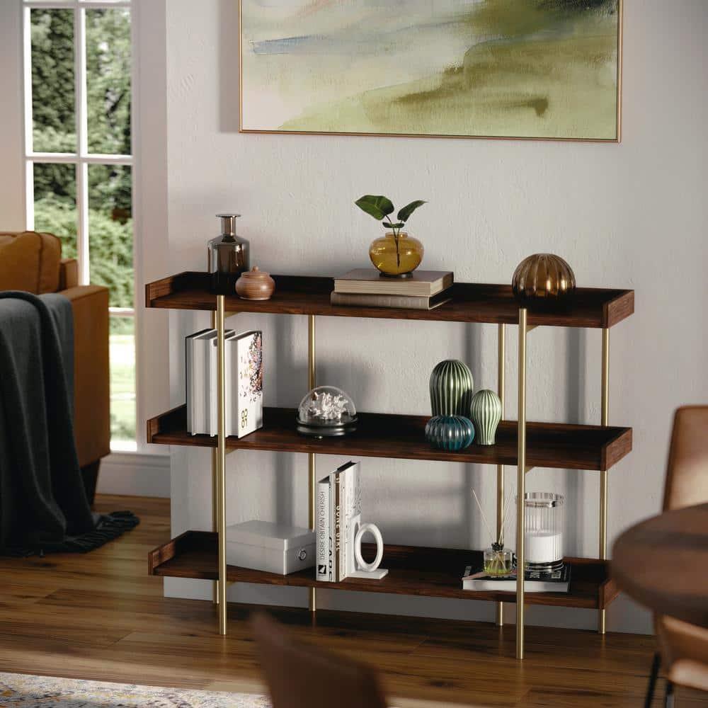 Martha Stewart Raines Martha Stewart Emmett 3 Shelf Storage Display Unit Bookcase with Metal Frame